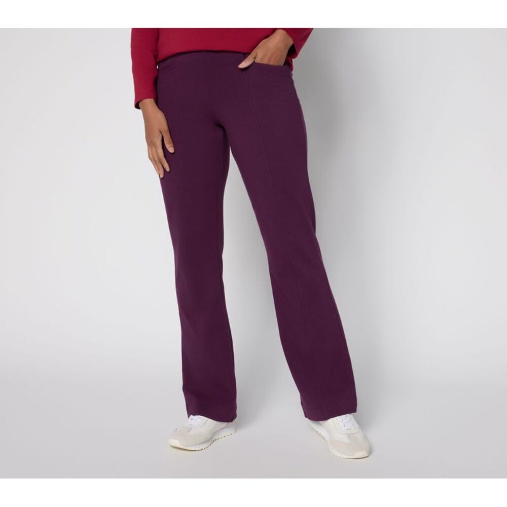 Denim & Co. Women's Pants Sz XS Duo Any Day Lightly Boot Pant Purple